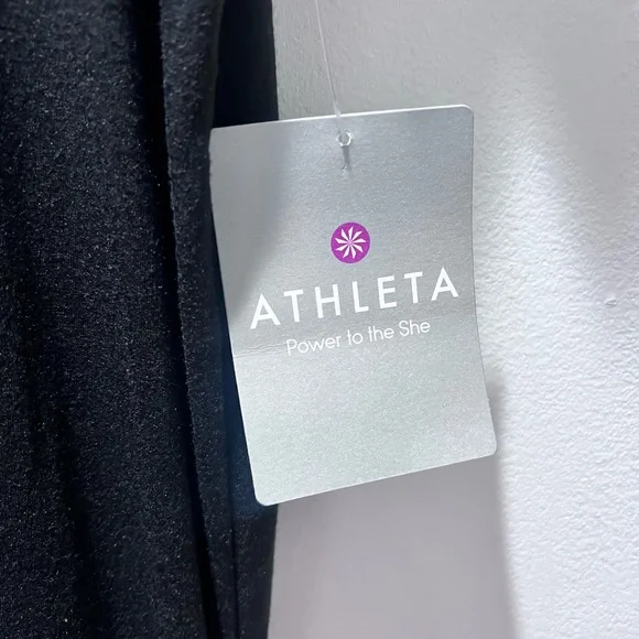 Athleta NWT Classic Tee Black V-Neck Dress long sz med women’s - Picture 4 of 6